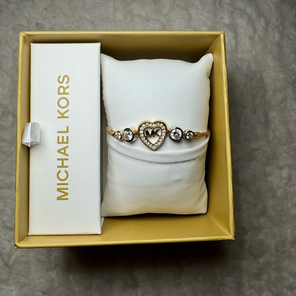 Michael Kors Gold Bracelet with Heart Design